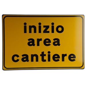 Immagine di CARTELLO STRADALE INIZIO AREA CANTIERE